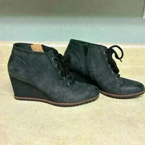 SOUL Naturalizer wedge zip up booties slate‎ gray size 8.5